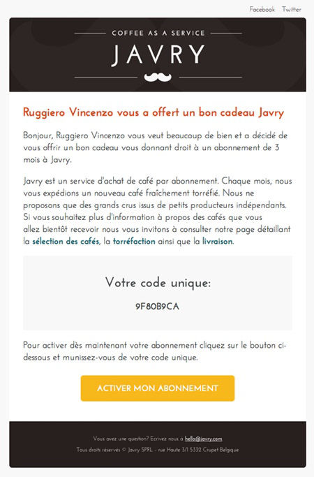 Envoi par email
