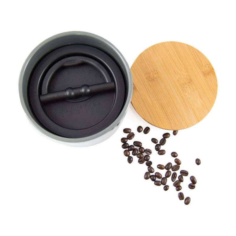 Airscape keramische pot met luchtafzuiger - 250gr - zwart - bamboe deksel 3