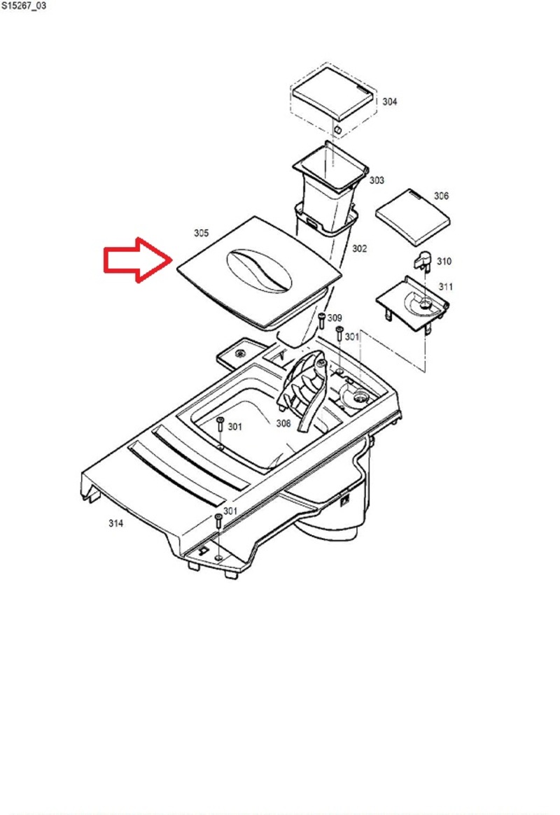 Bean container lid for Jura : E-line  2