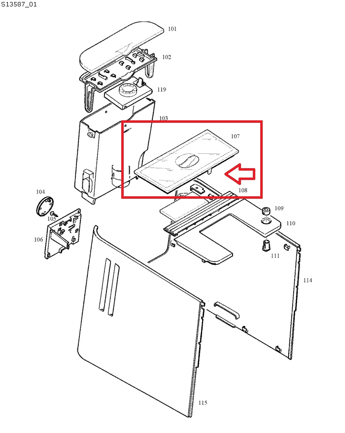 Bean Container Lid for Jura : A-line and ENA-line