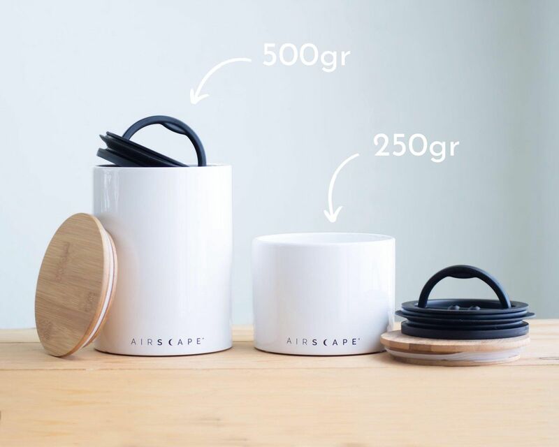 Airscape - Boîte à café hermétique céramique blanc mat 250 g 4