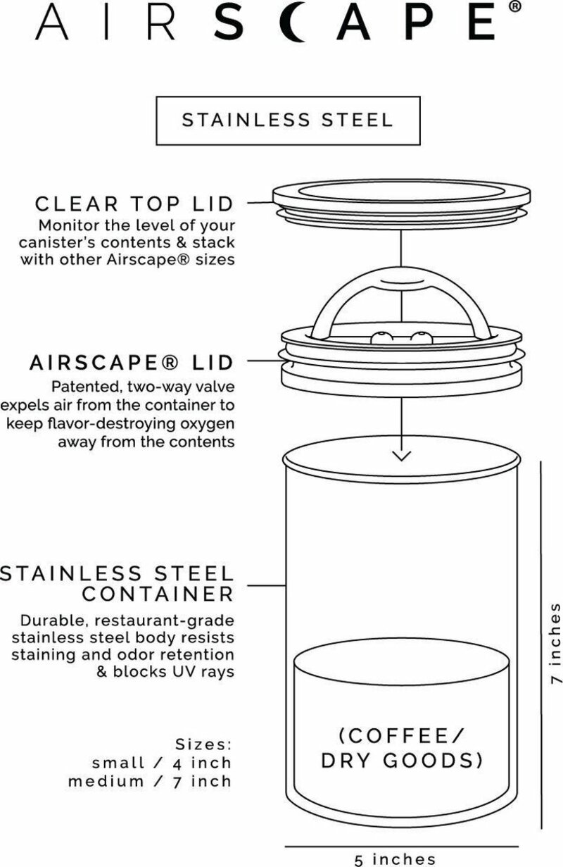 Airscape Metal Tin with Air Extractor - 1kg - Matte Black 6
