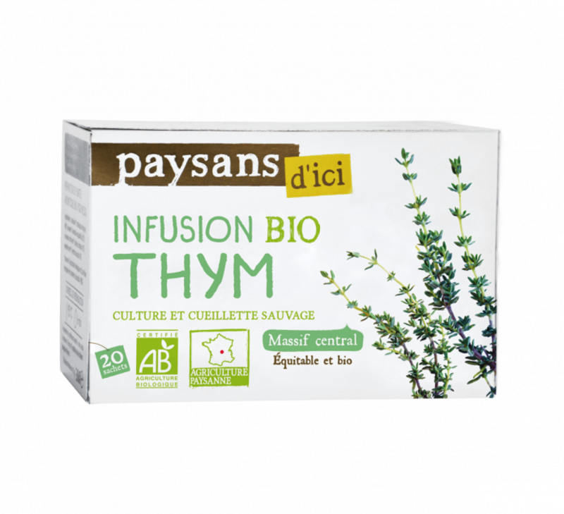 Infusion Thym BIO - Paysans d'ici - 20 sachets 