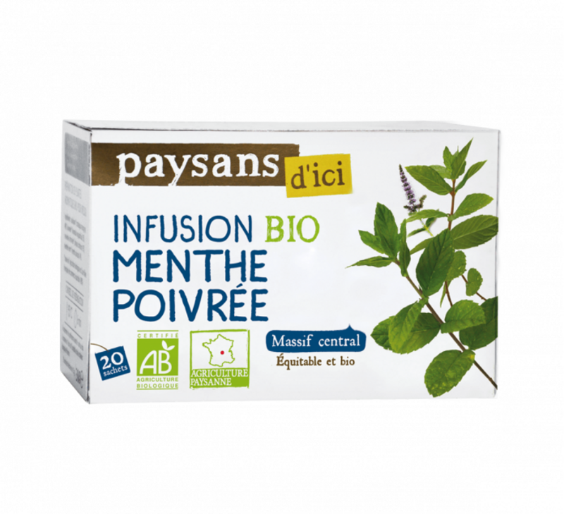 Infusion Menthe Poivrée Bio | 20 Sachets | Paysans d’ici