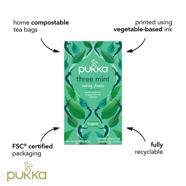 Infusie Drie Munt BIO - Pukka - 20 zakjes