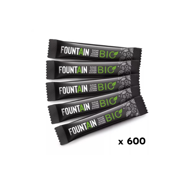Organic and Fairtrade sugar sachets - 3,6gr - 600 pieces