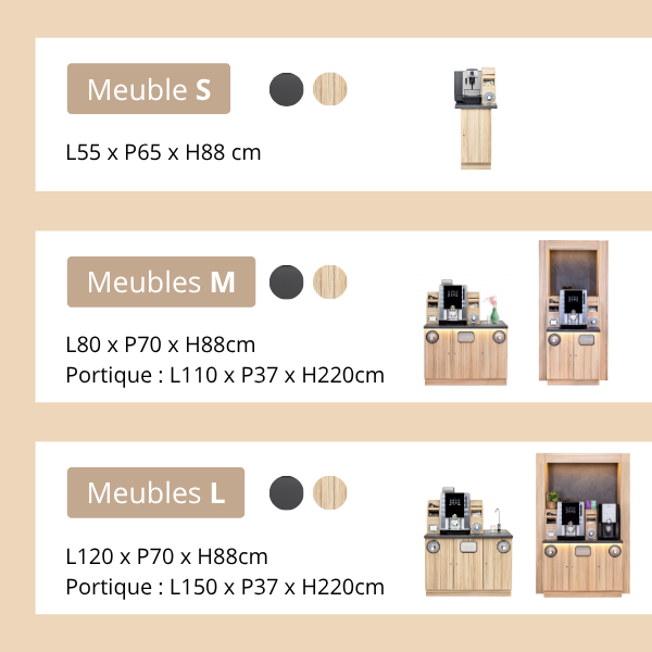 Meuble Coffee Corner avec portique - Large