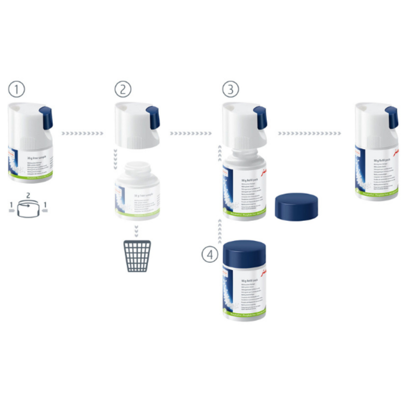 Wasmiddel voor melksysteem (mini-tabs) 90 g oplaadfles 3