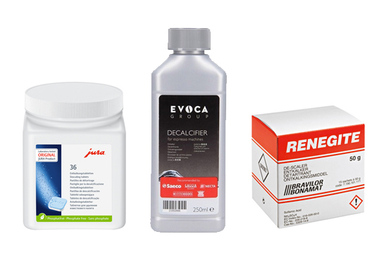 Descaling products for professional machines
